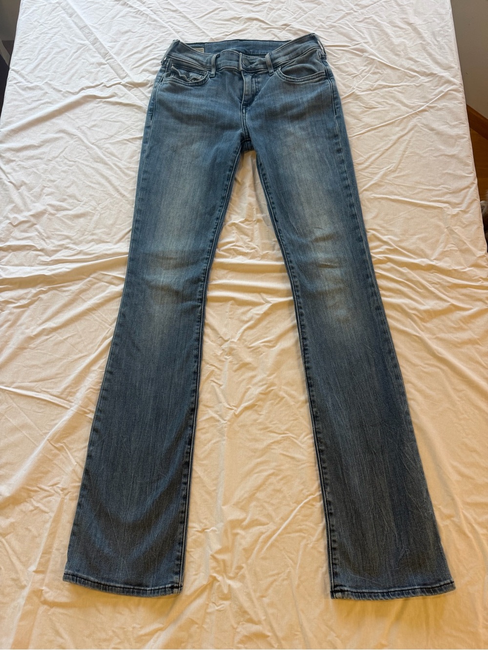 True Religion Faded Blue Bootcut Jeans
